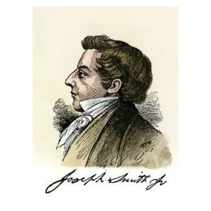  Profile of Joseph Smith, with His Autograph Premium Poster 