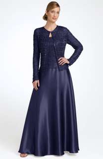 Cachet Lace & Charmeuse Gown with Jacket  