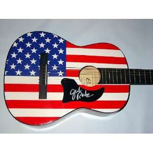 JULIE ROBERTS Autographed Signed USA FLAG Guitar UACC PSA