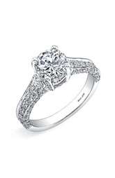 Bony Levy Bridal Pavé Diamond Semi Mount Ring ( Exclusive 
