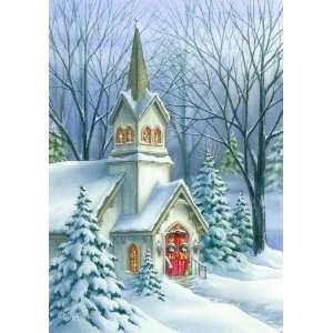  Holiday Church   Large Estate Flag   28 x 40   Doug Ross 