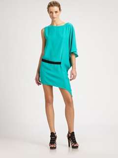 ABS   Asymmetrical Silk Caftan Dress