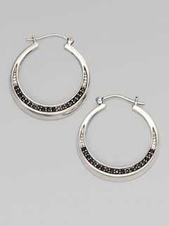 Elizabeth and James   Blue Sapphire and Sterling Silver Hoop Earrings 