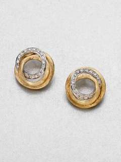 Marco Bicego   Diamond Accented 18K Gold Knot Button Earrings