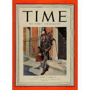  1938 Cover TIME Minister Neville Chamberlain S J Woolf 