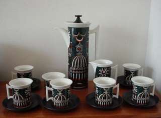 PORTMEIRION POTTERY MAGIC CITY ELLIS DESIGN COFFEE SET  