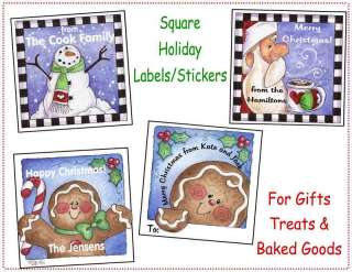 SQUARE Personlized CHRISTMAS HOLIDAY Gift Labels  