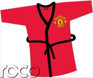 BOYS DRESSING GOWN OFFICIAL MANCHESTER UNITED FOOTBALL CLUB KIDS 