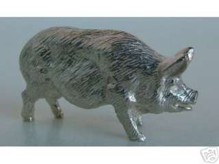   sterling silver pig porker figurine one of a collection of english