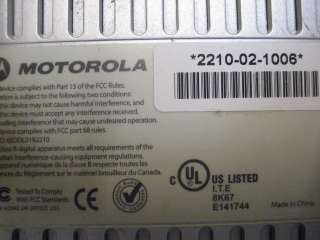 Motorola 2210 02 1006 DSL/Ethernet Cable Modem  