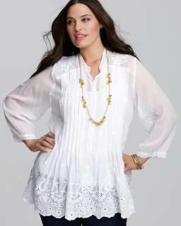Johnny Was Collection Plus Size Embroidered Eyelet Tunic   Plus Sizes 