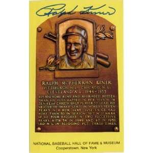  Signed Kiner, Ralph Hall of Fame Plaque Post Card Sports 