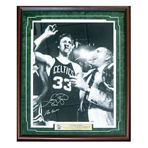 Larry Bird & Red Auerbach Autographed / Signed Framed Black & White 