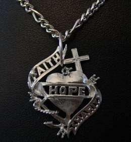 FAITH HOPE AND CHARITY Pendant charm Celtic Jewelry  