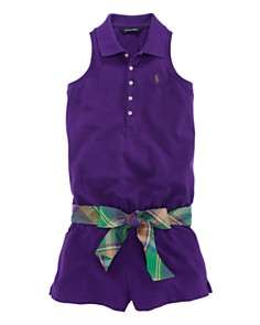 Ralph Lauren Childrenswear Girls Polo Romper   Sizes S XL