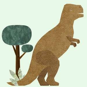  Large Brown T Rex Fabric Wall Sticker