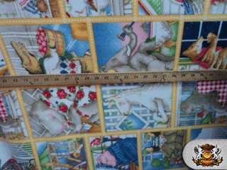 POLAR FLEECE FABRIC PRINTED *ANIMAL DINNER* BY THE YARD  