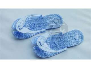 Unisex Foot Point Massage Sandals Slipper Shoes Blue S  
