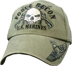 FORCE RECON USMC US MARINE CORPS EMBROIDERED BALLCAP CAP HAT  