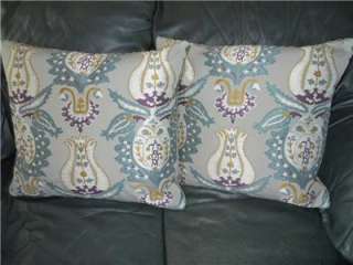   pillows KRAVET COUTURE lampas fabric ART OF DESIGN Custom PAIR  