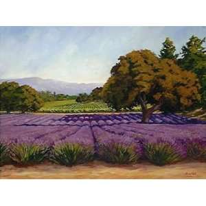 Susan Hoehn 32W by 24H  Lavender Fields CANVAS Edge #1 3/4 black 