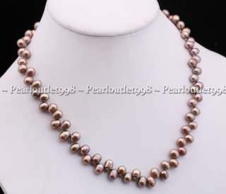   7MM CHOCOLATE COLOR TEARDROP CULTURED FRESHWATER PEARL NECKLACE  
