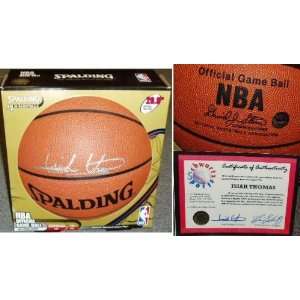  Isiah Thomas Autographed Indoor/Outdoor Basketball Sports 