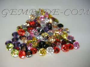 CZ Lot Loose Gemstones 7mm Mix Color Cubic Zirconia  