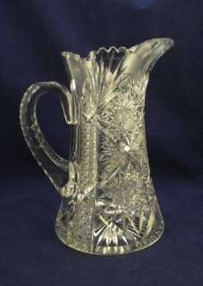 ABP American Brilliant Cut Glass Large Water Pitcher  