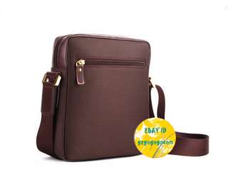 Videng Polo light brown mens cloth and Leather Shoulder Bag messenger 