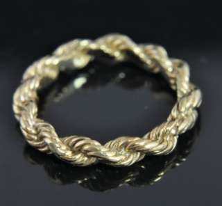 Estate Vtg 14K Gold Spiral Rope Cable Band Ring 5.25  