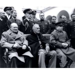 Winston Churchill, Franklin D. Roosevelt and Joseph Stalin at Yalta in 