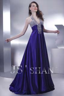 JSSHAN Purple Gown Formal Long Prom Ball Evening Dress  