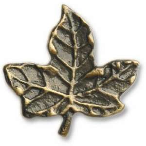  Buck Snort Hardware Leaf #4 Drawer Pull, Antique Brass 