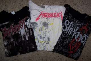 Hot Topic Music Band Graphic T Shirts Slipknot Metallica M L Metal 