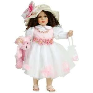   SAVANNAH 24in Porcelain Girl w/Bear Doll ~Retired Toys & Games