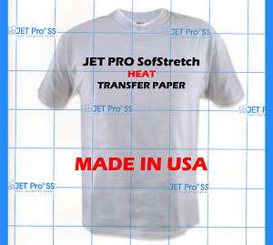 JET PRO SofStretch inkjet Heat Transfer Paper 8.5x11 30  
