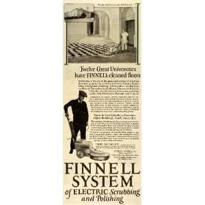  1925 Ad Finnell System Electric Polish Floor Yale Harvard 
