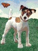 JACK RUSSELL Latch Rug Hooking LRGE COLOR Chart Pattern  
