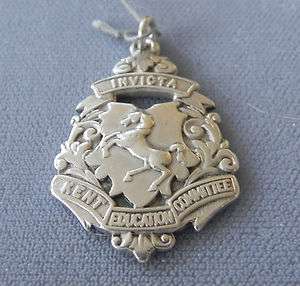  Edwardian Sterling Silver Rearing Horse Watch Fob Awards Medal 1905