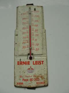   Standard metal wall hanging thermometer, Algoma, Wisconsin,old  