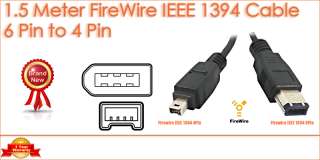 Meter Firewire IEEE 1394 6 to 4 Pin DV iLink Cable  