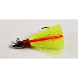 Bomber Original Nylure Jigs   3/4 oz Chrome Chartreuse Red  