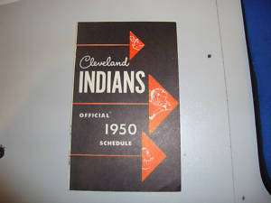 1950 CLEVELAND INDIANS OFFICIAL SCHEDULE  