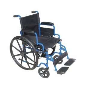  Blue Streak Wheelchair with Flip Back Detachable Desk Arms 
