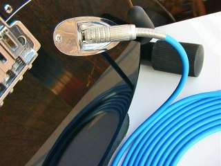 Canare GS 6 Guitar/instrument Cable with blue jacket connected to a 