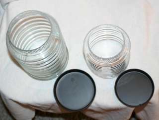 Sellers Reproduction 5 Ridged GLASS JAR Vtg Metal LID  