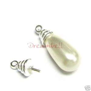 Sterling Silver eye pins 4.7mm cup pearl pendant bail  