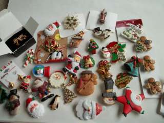 42 pc lot CHRISTMAS pins and buttons,pre own cnd,wear or crafts,kids 