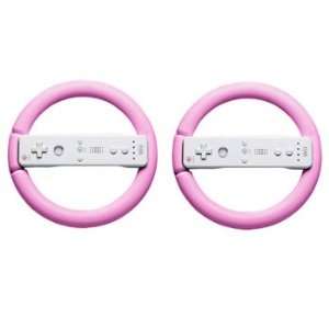    Pink Stearing Wheels for Nintendo Wii   2 Pack Video Games